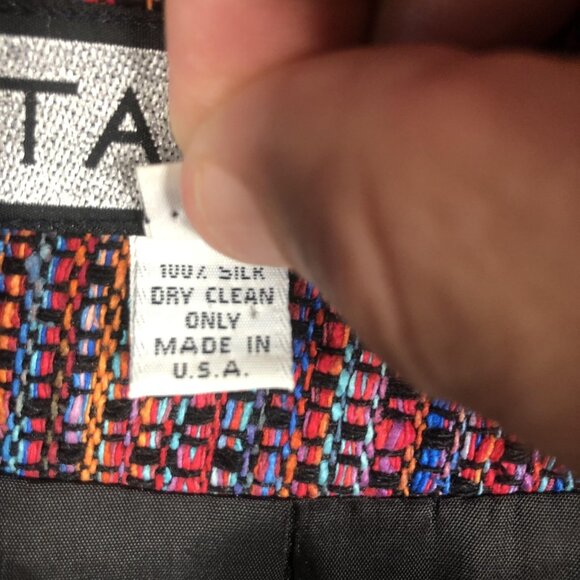 Taboh Blazer Womens Small Silk Textured Woven Single Button Jacket Made in USA - Picture 11 of 15